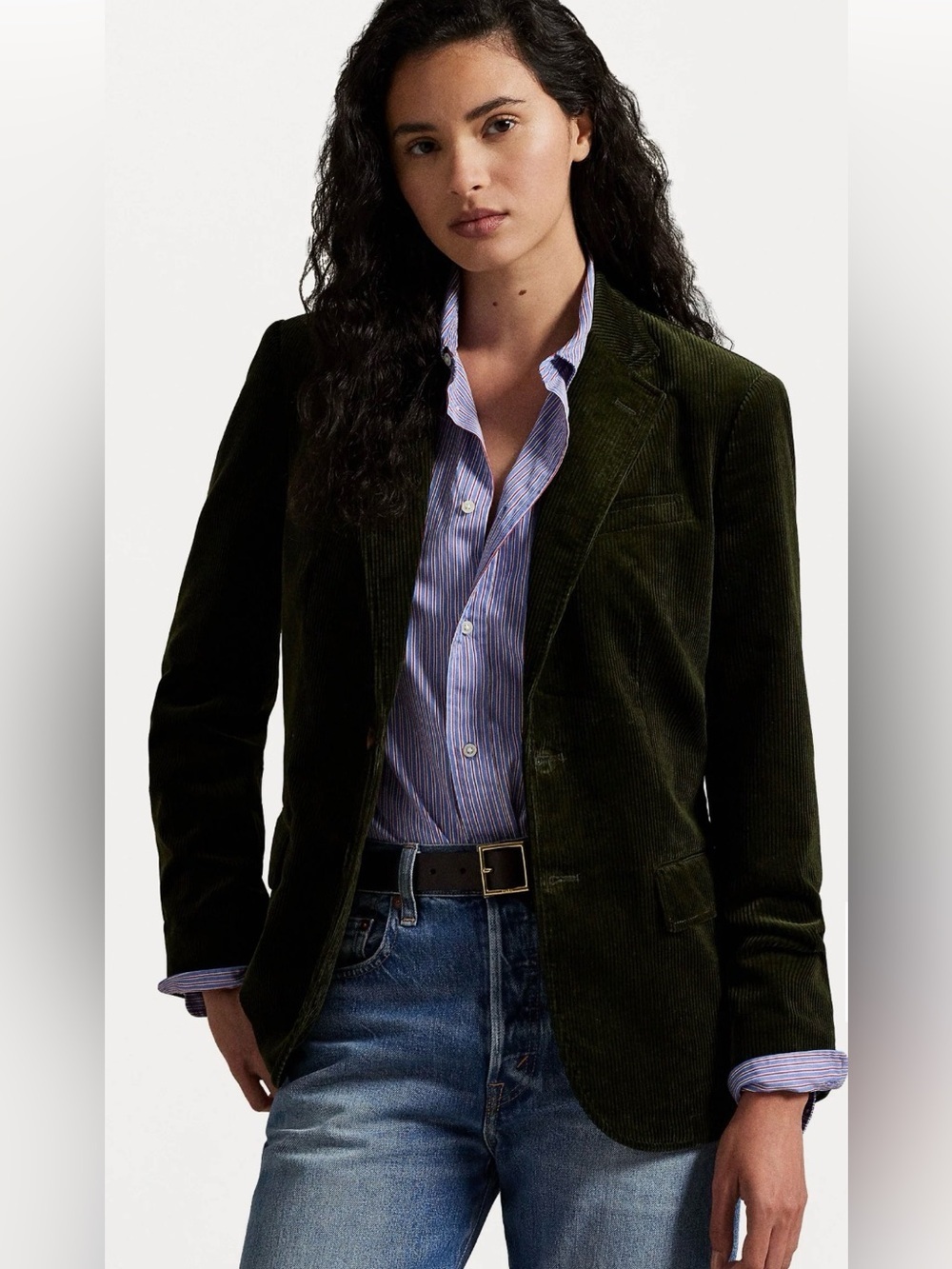 New Polo Ralph Lauren 100% cotton green corduroy preppy classic academic blazer - Picture 3 of 16